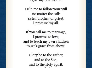 Vocations Prayer for Children Card (set of 50) - Vianney Vocations