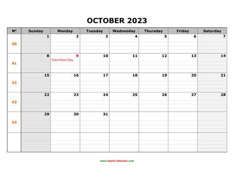 Printable Calendar 2023 October 2023 | Ashley