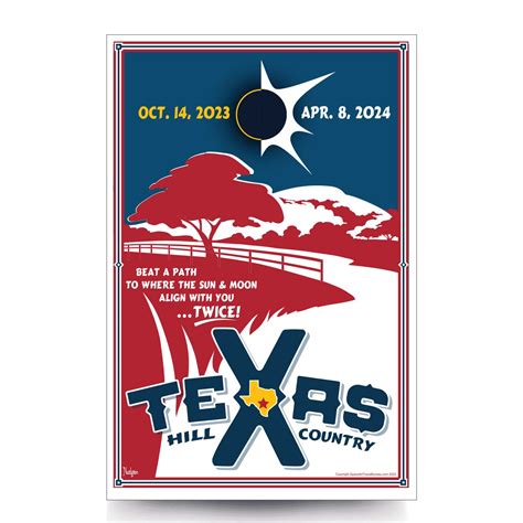 Texas Hill Country Eclipse 2023 & 2024 Canvas - Eclipse Merchandise