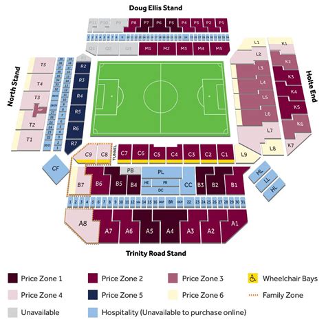 Villa Park Seating Chart - Seating plans of Sport arenas around the World