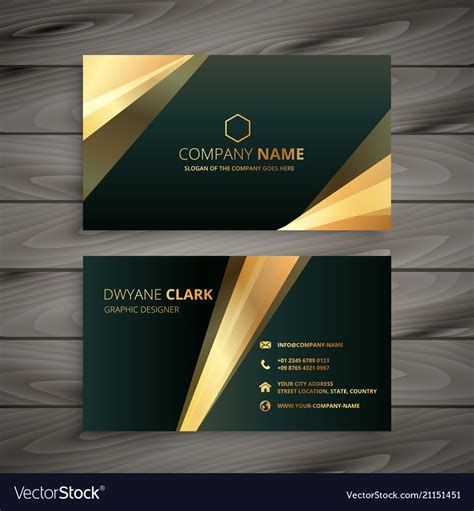 Elegant premium golden business card template Vector Image