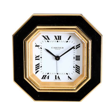 CARTIER luxury Desk clock/travel alarm clock. — catalog Jewelry, Watches, Porcelain, Silver ...