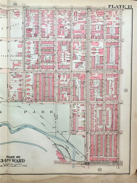 Haddington Map Original 1926 West Philadelphia Atlas Cobbs - Etsy