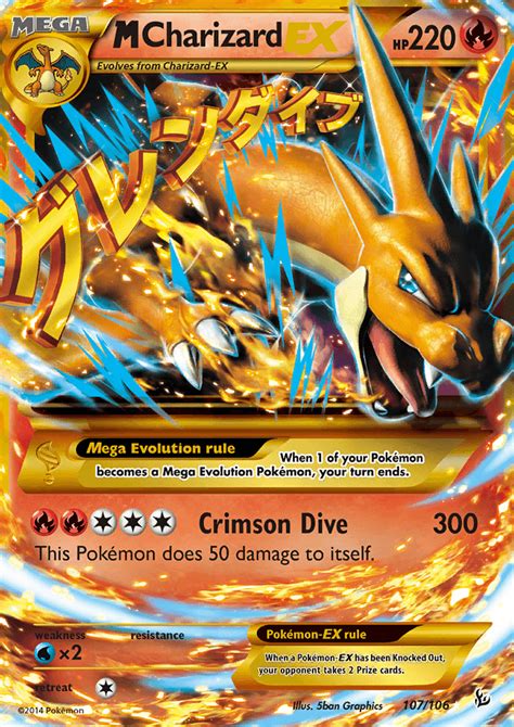 Mega Charizard EX 107/106 XY Flashfire Holo Secret Rare Full Art Pokemon Card NEAR MINT TCG