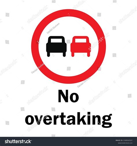 No Overtaking Traffic Signs Symbols Vector Stock Vector (Royalty Free ...