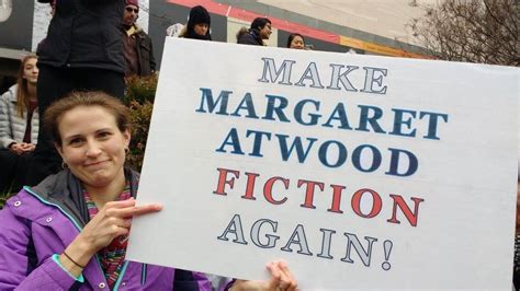 Margaret Atwood signs make a statement at the Women’s March