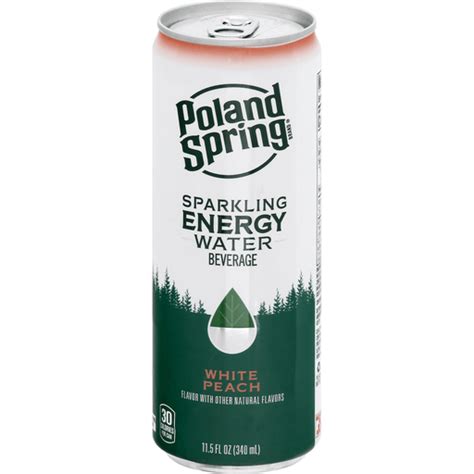 Poland Spring Sparkling Energy Water Beverage White Peach Flavor 11.5 Fl. Oz. | Shop | Wright's ...