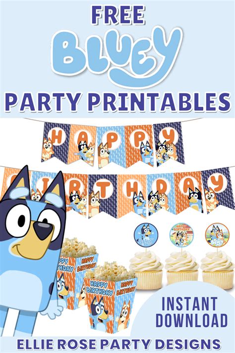 Free Bluey Party Printable Ideas | Ellierosepartydesigns.com