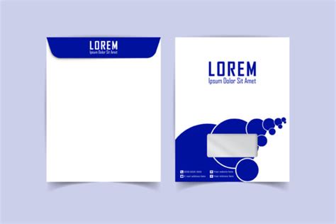 Envelope Template Design Blue Color Graphic by Ju Design · Creative Fabrica