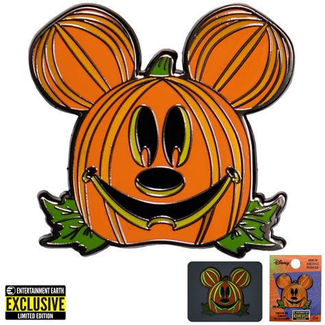 Mickey Mouse Jack-o'-Lantern Mickey Glow-in-the-Dark Enamel Pin ...