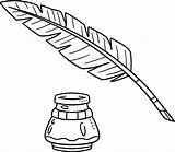 Quill Drawing Clipart Clipartmag Sketch Coloring Page sketch template