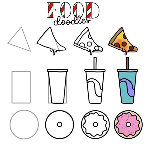 Food doodles for your Bullet journal. Easy doodles for beginners Art Sketches Doodles, Doodle ...