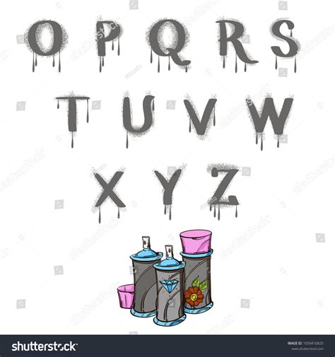 Graffiti Vector Alphabet Font Isolated On Stock Vector (Royalty Free ...