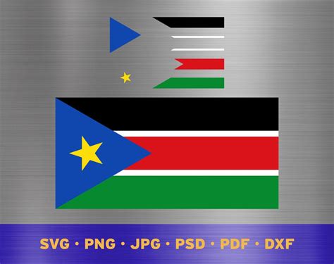 South Sudan Flag Svg Layered, South Sudanese Flag Svg, South Sudanese ...