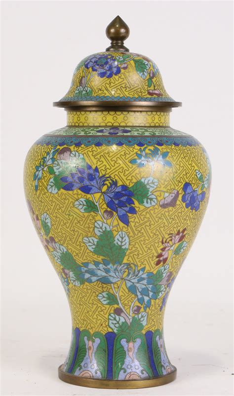 Sold Price: ANTIQUE CHINESE CLOISONNE LIDDED VASE - May 6, 0120 10:00 AM CDT