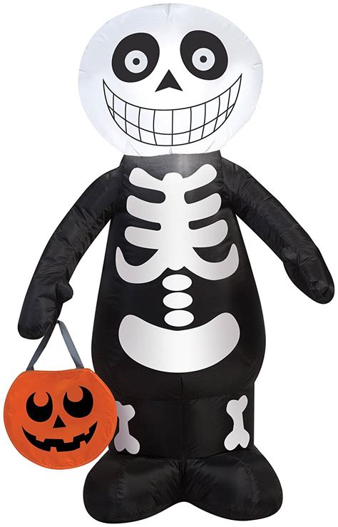 Gemmy Halloween Inflatable 3.5' LED Trick or Treat Skeleton By Gemmy ...