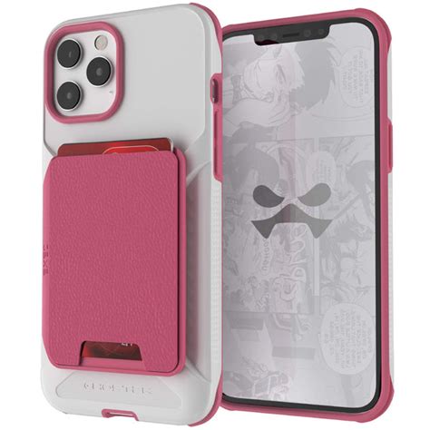 iPhone 12 Pro Max - Magnetic Wallet Case with Card Holder [Pink]