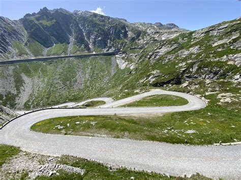 Mountain Road Crossing St. Gotthard Pass Gotthardpass or Passo Del Sao Gottardo in the Swiss ...