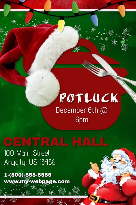 Christmas Potluck Template | PosterMyWall