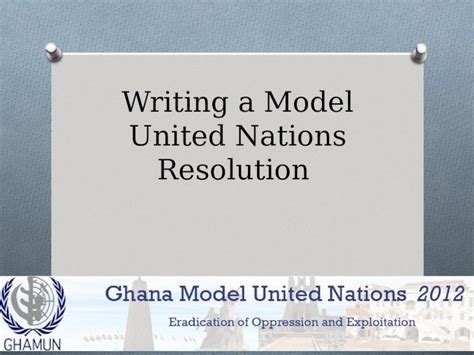 (PPT) Writing a Model United Nations Resolution. Format of a Resolution ...