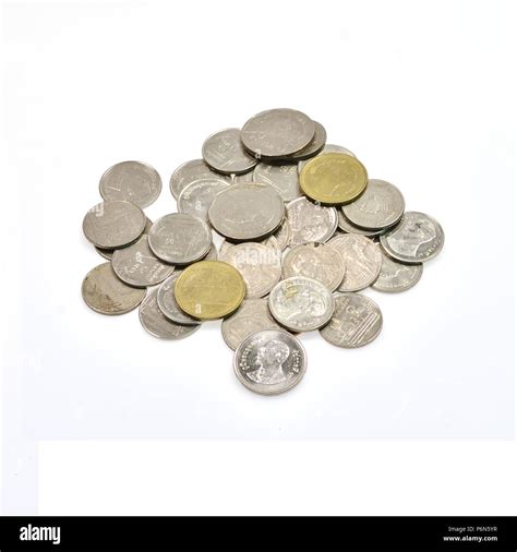 Coin stack isolated on white background Stock Photo - Alamy