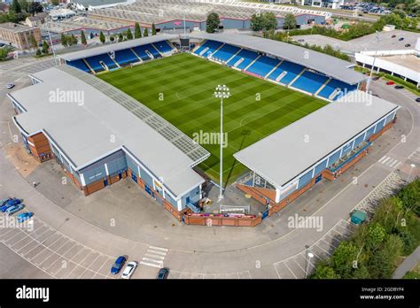 Chesterfield Football Club Stadium Technique Stadium Aerial Drone View Stock Photo - Alamy