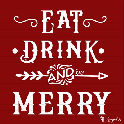 Svg Eat Drink And Be Merry / CHWI0006 / Commercial Digital | Etsy