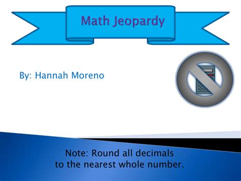 Math jeopardy