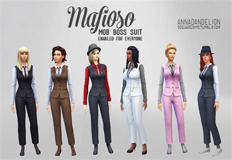 Mafioso Mob Boss suit 6 variants at SqquareSims » Sims 4 Updates