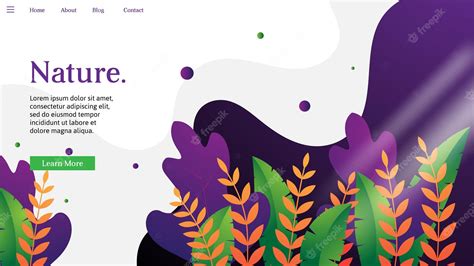 Premium Vector | Web page design template with nature background vector ...