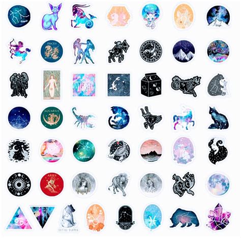 100 Astrology Stickers Zodiac Sticker Pack Decal Vinyls for | Etsy