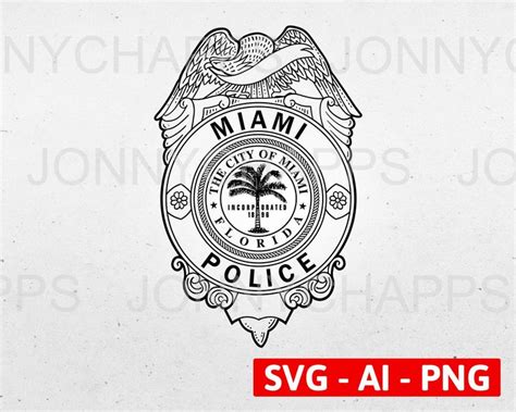 City of Miami Police Department Badge, Miami Florida Police in Svg, Eps ...