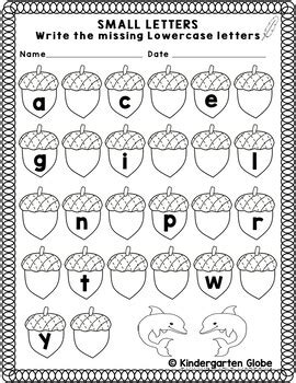 Write the missing Capital & Small Letters Worksheets English | TPT