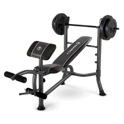 Marcy Standard Bench w/ 80lb Weight Set Quality Strength