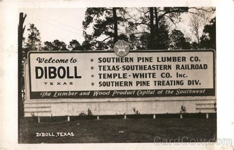 Welcome to Diboll Texas Postcard