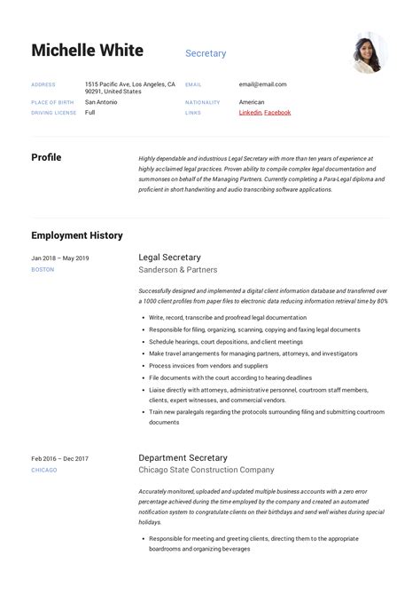 Secretary Resume & Writing Guide | +12 TEMPLATE SAMPLES | PDF