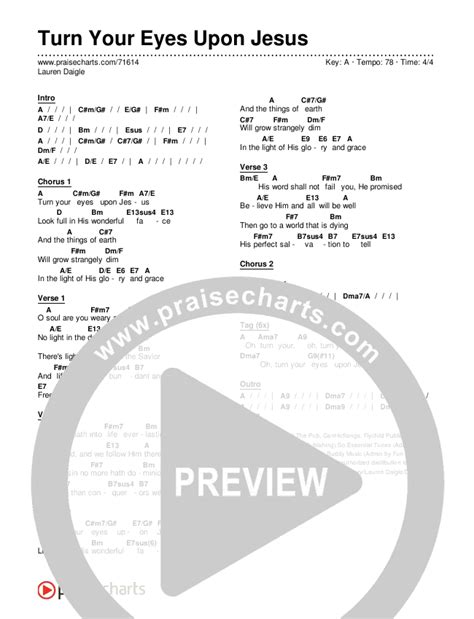 Turn Your Eyes Upon Jesus Chords PDF (Lauren Daigle) - PraiseCharts