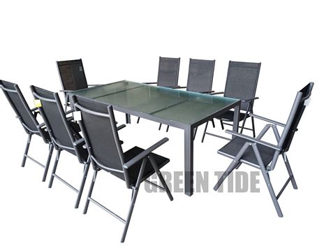 Outdoor Patio Garden Furniture Sets Aluminium Dining Table Sets 9PCS - China Outdoor Furniture ...