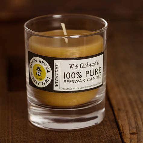 100% Beeswax Candle Glass Jar 20cl - Chain Bridge Honey Farm