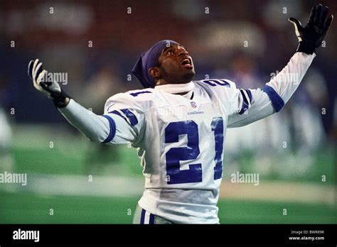 Deion Sanders competing for the Dallas Cowboys in a game against the New York Giants in 1998 ...