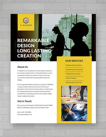 Construction Company Flyer - 20+ Examples, Word