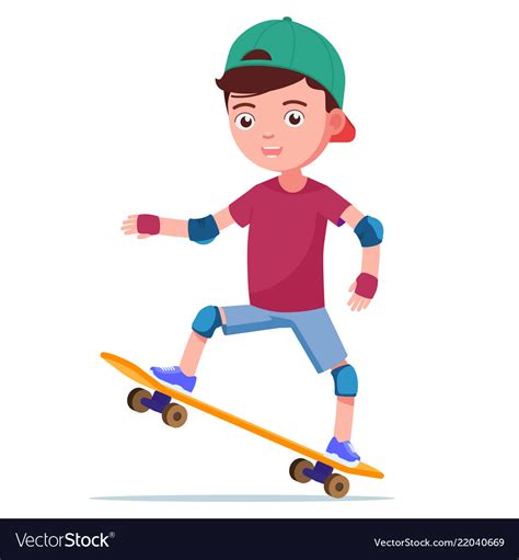 Boy skateboarding on a skateboard Royalty Free Vector Image