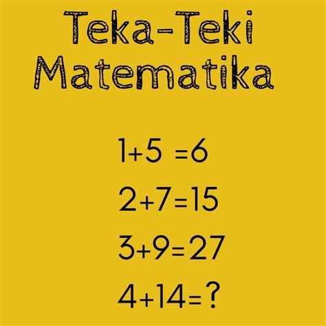 teka teki gambar matematika beserta jawabannya - Olivia Cameron