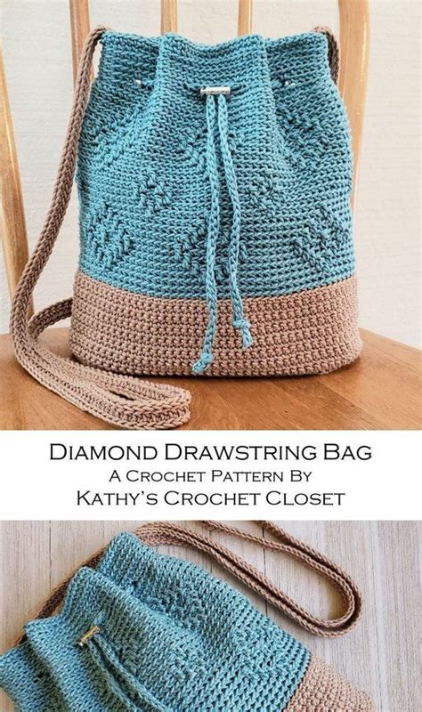 Crochet Drawstring Bag Pattern Free Web This Pattern Is Available For $4.00 Usd. - Printable ...