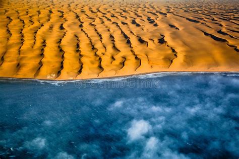 Sand Dunes of Namib Desert from Aircraft on Skeleton Coast in Namibia Stock Image - Image of ...