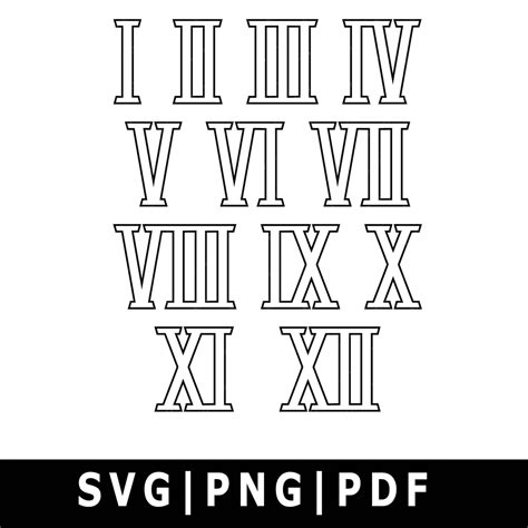 Roman numbers SVG PNG PDF Cricut Silhouette Cricut svg | Etsy