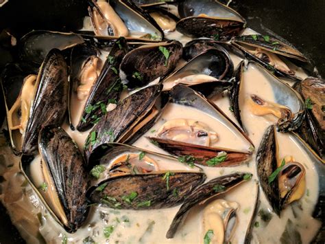 Steamed Mussels in a Creamy White Wine Broth - Tilly's Tasty Table