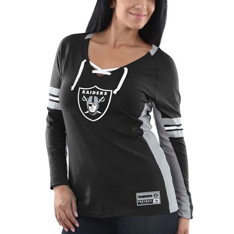 Las Vegas Raiders Majestic Women's Winning Style Long Sleeve T-Shirt ...