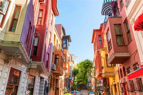 Colorful Houses Street Architecture In Icadie Street Photo Background ...