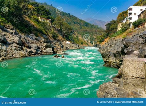 Bhagirathi River Flows at Dev Prayag in Uttarakhand, India. Stock Image ...